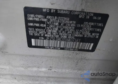 2025 Subaru Forester из США, поврежденный, VIN JF2SLDAC0SH407161